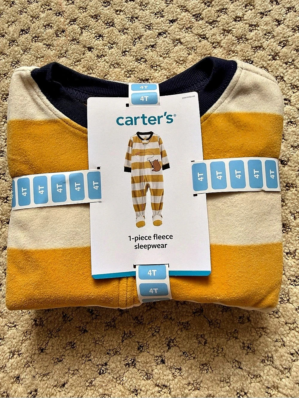 Carter's 1-piece fleece sleepwear Striped Pajamas 4T